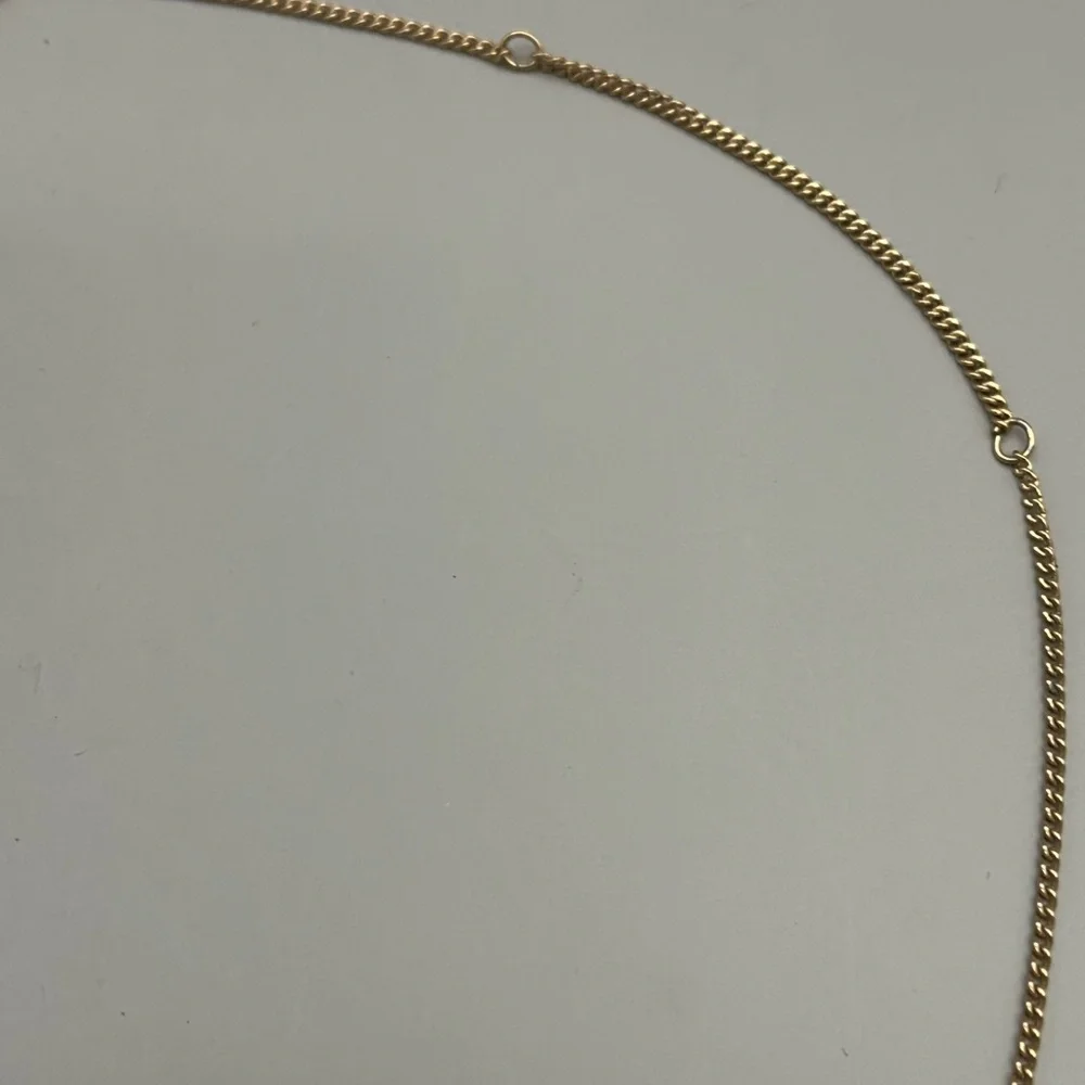 Gold Teardrop Necklace with Green Gemstone Pendant - Picture 3 of 4